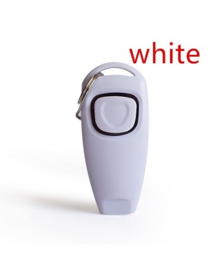 Multi-function Pets Clicker Whistle Dog Trainer Clicker with Keyring Pet Puppy Trainer Dog Flute White