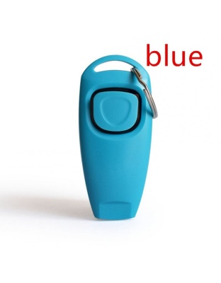 Multi-function Pets Clicker Whistle Dog Trainer Clicker with Keyring Pet Puppy Trainer Dog Flute Blue