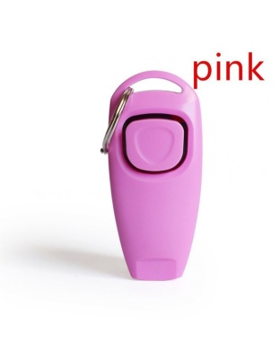 Multi-function Pets Clicker Whistle Dog Trainer Clicker with Keyring Pet Puppy Trainer Dog Flute Pink