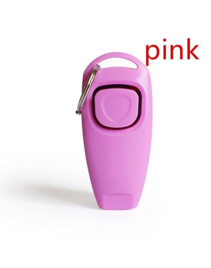 Multi-function Pets Clicker Whistle Dog Trainer Clicker with Keyring Pet Puppy Trainer Dog Flute Pink